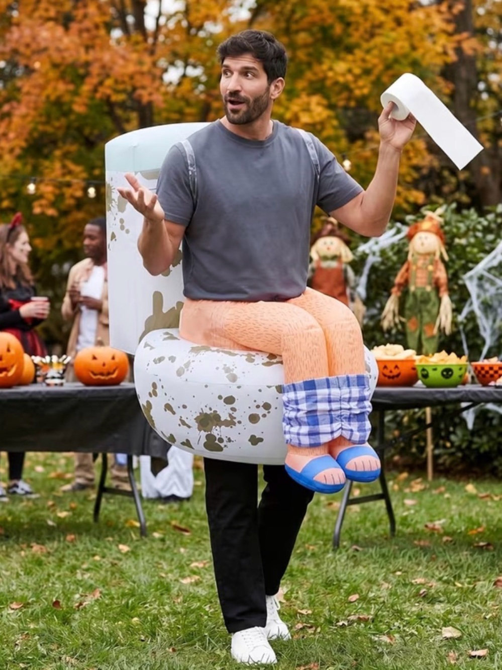 Inflatable Sit-On Toilet Costume - Adult Costume